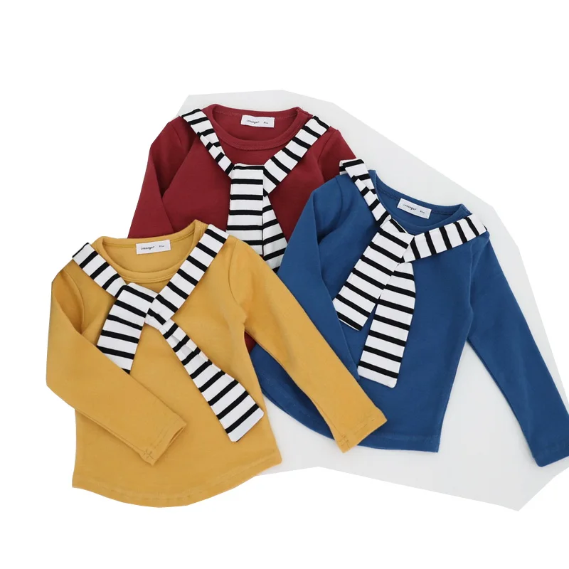 Новинка одежда для маленьких мальчиков и девочек футболки с длинным рукавом