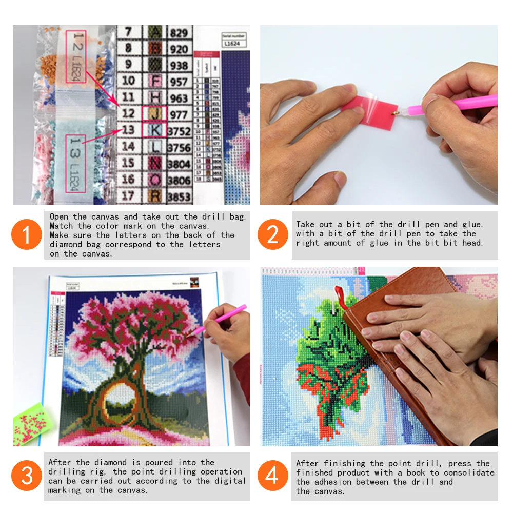 

DIY Diamond Painting Cartoon Multi-pictures Animal Plants Full Round Diamond cross stitch Home Decor Handmade Gift FIive-pieces