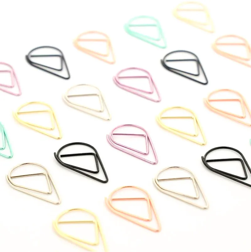 50/20 шт./лот металлического материала в форме капли скрепки цвета: золотистый