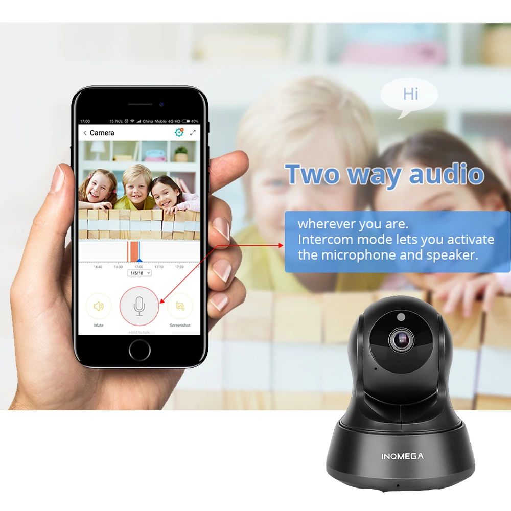 IP-камера INQMEGA 720P с облачным хранилищем для домашней безопасности беспроводная