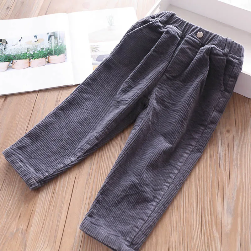 Осенне зимние вельветовые брюки для мальчиков и девочек детская одежда оптовая