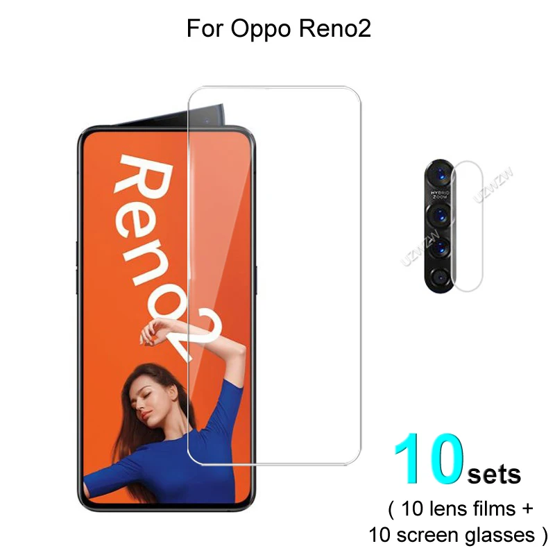 

10 комплектов стекла для Oppo Reno2 Reno 2 пленка для объектива камеры и протектор экрана защитное закаленное стекло HD взрывозащищенное