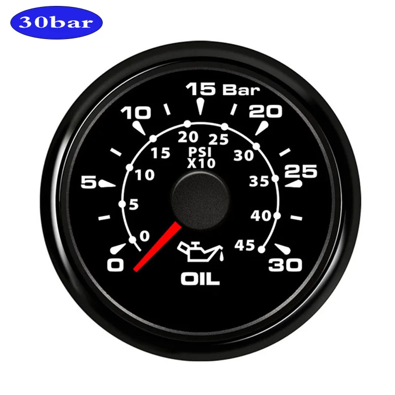 DC 12 В 52 мм " цифровой датчик давления масла индикатор 0~ 5 бар/0~ 75psi дисплей с 8 цветов подсветки - Цвет: 30 Bar