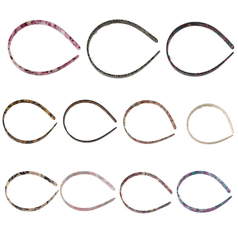 

Women Cellulose Acetate Thin Headband Non-Slip Teeth Tortoise Shell Hair Hoop