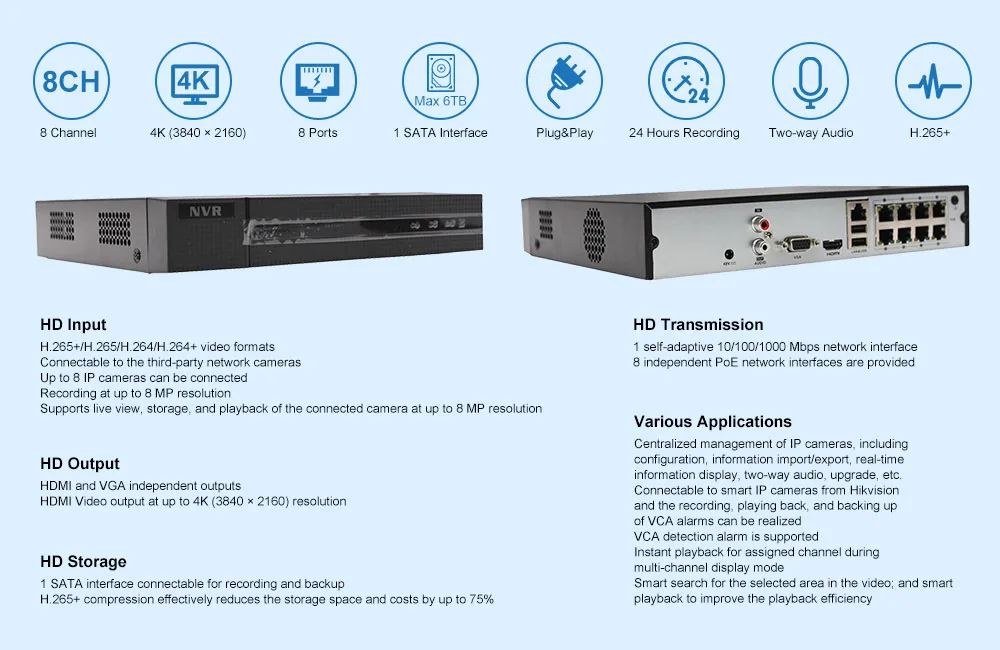 Hikvision H.265 8CH POE NVR комплект наружная CCTV система безопасности 4MP 4X Zoom PTZ ip-камера P2P комплект видеонаблюдения