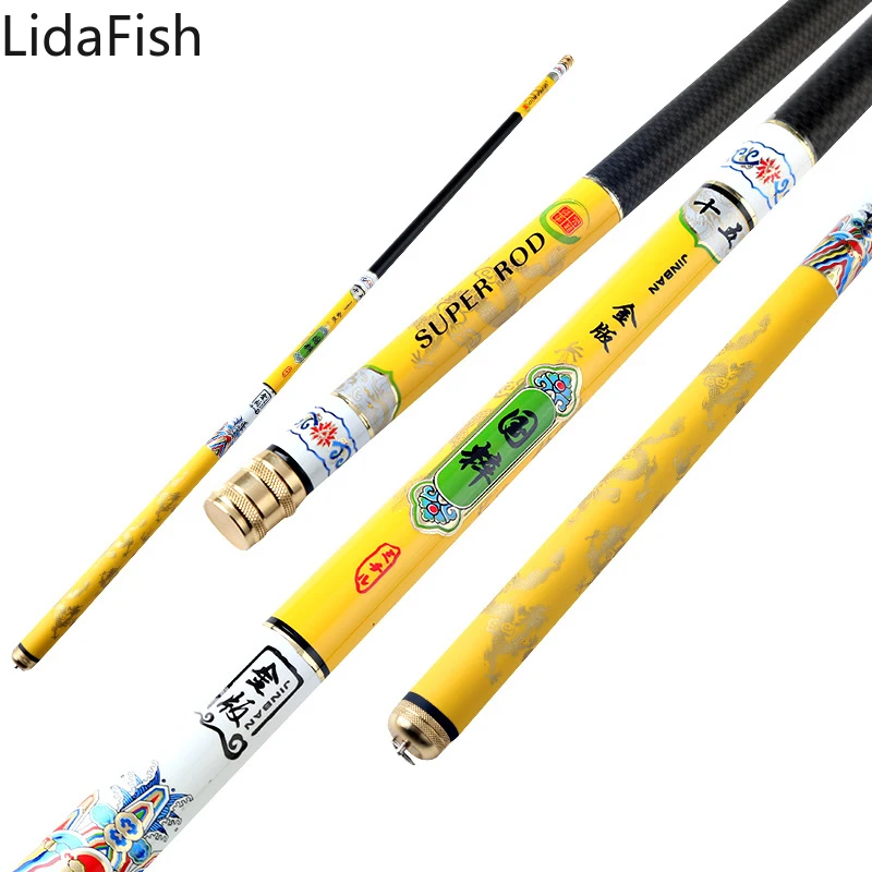 

LidaFish 2.7-7.2 Meters Ultralight Super Hard Stream Hand Pole Carbon Fiber Casting Telescopic Fishing Rods Fish Tackle