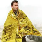 160x210 см аварийного Фольга одеяло майларовое аварийно-спасательных Термальность слуховые аппараты сохраняют тепло тела для кемпинга на открытом воздухе водонепроницаемые аварийного выживания