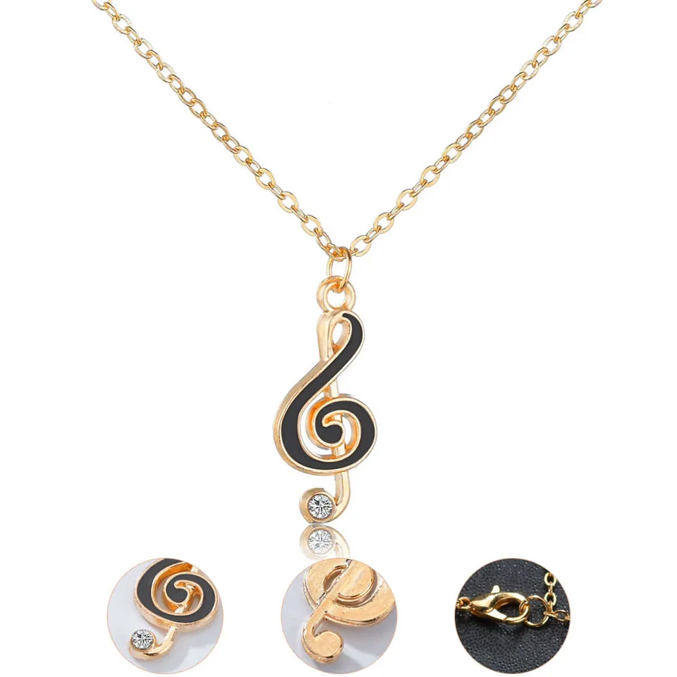 Модное маленькое ожерелье с белым/черным кулоном для невесты Свадебный золотой