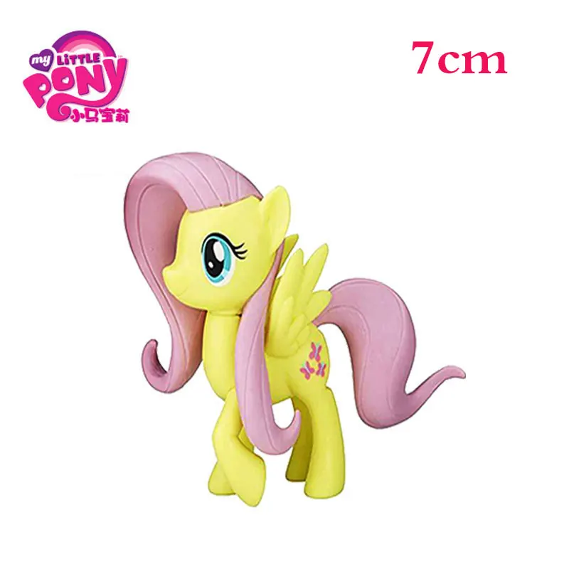 Модель игрушки фигурка My Little Pony Twilight Sparkle Rainbow Dash Flutter застенчивый Пинки Пай модель куклы украшения подарки игрушка для детей - Цвет: Fluttershy