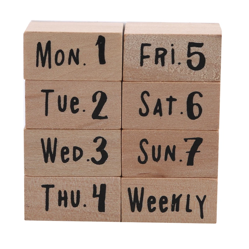 Vintage Date Stamp Set Bullet Journals Supplies Wood Stamps Basic Function Number Monthly Planner Stamps Stationery