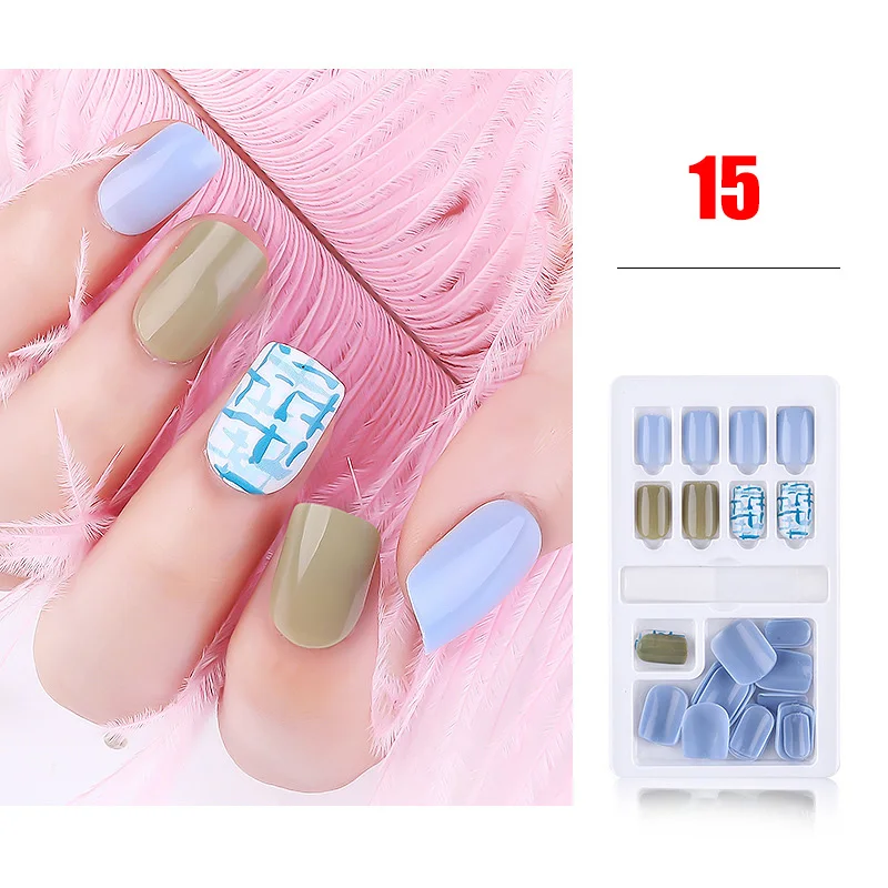 30 шт./компл. ногти патч полное покрытие Пресс для ногтей нанесения с помощью клея