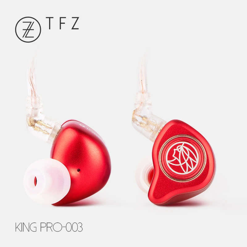 TFZ KING PRO Наушники-вкладыши, профессиональные наушники с шумоподавлением, проводные диджейские наушники с Экстра басами, наушники со съемным кабелем - Цвет: Red