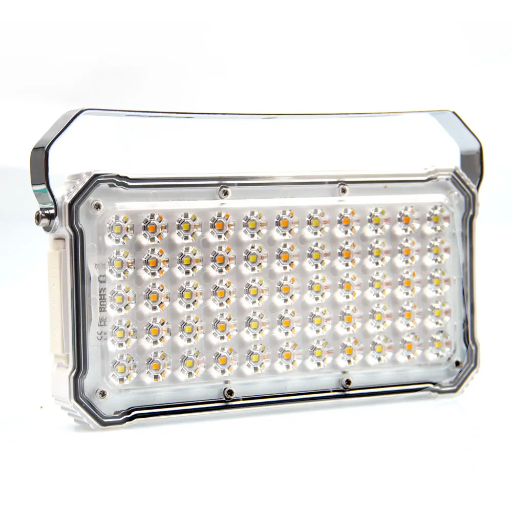 구매 5 인 1 야외 LED 작업 조명 USB 충전식 캠핑 랜턴 램프, 다기능 투광 조명 손전등 휴대용 전원 디스플레이