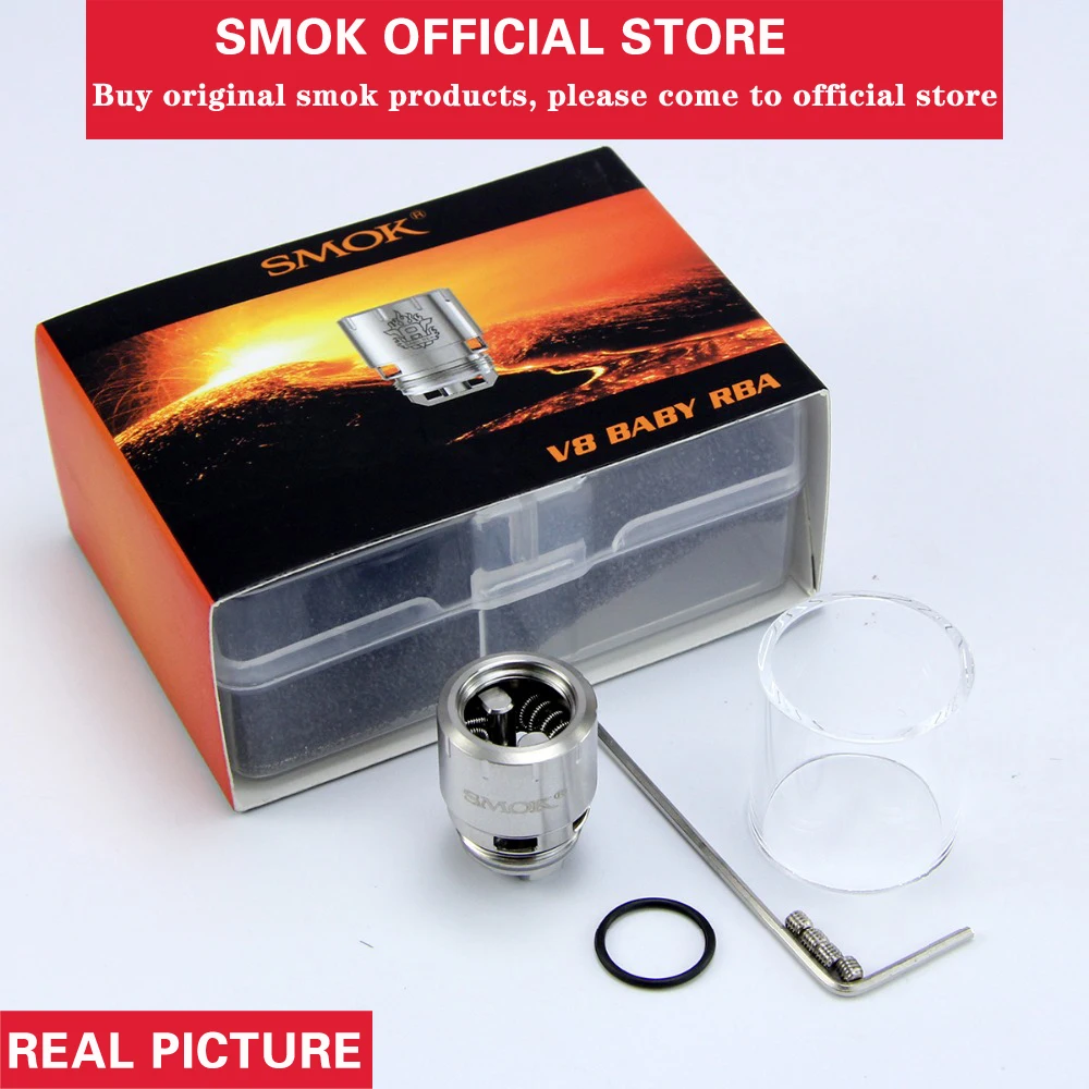 100% Оригинальный Smok TFV8 детский RBA катушка и V8 эксклюзивная стеклянная трубка
