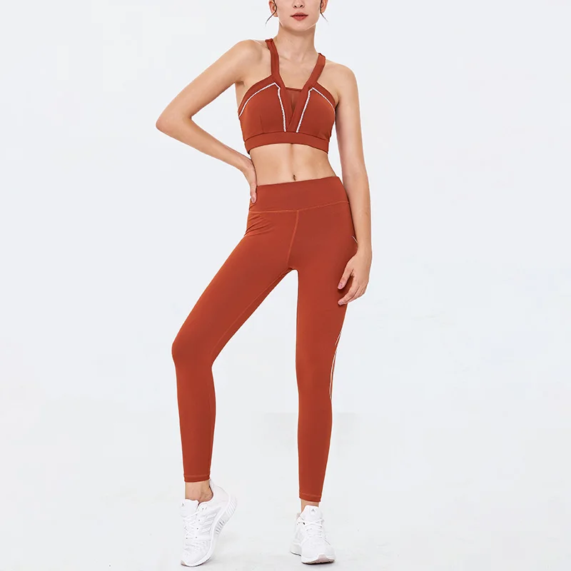 

Side Printed Yoga Set Sport Wear Women Gym Workout Fitness Clothing Female Sport Suit High Waist Legging Sports Bra Tracksuit