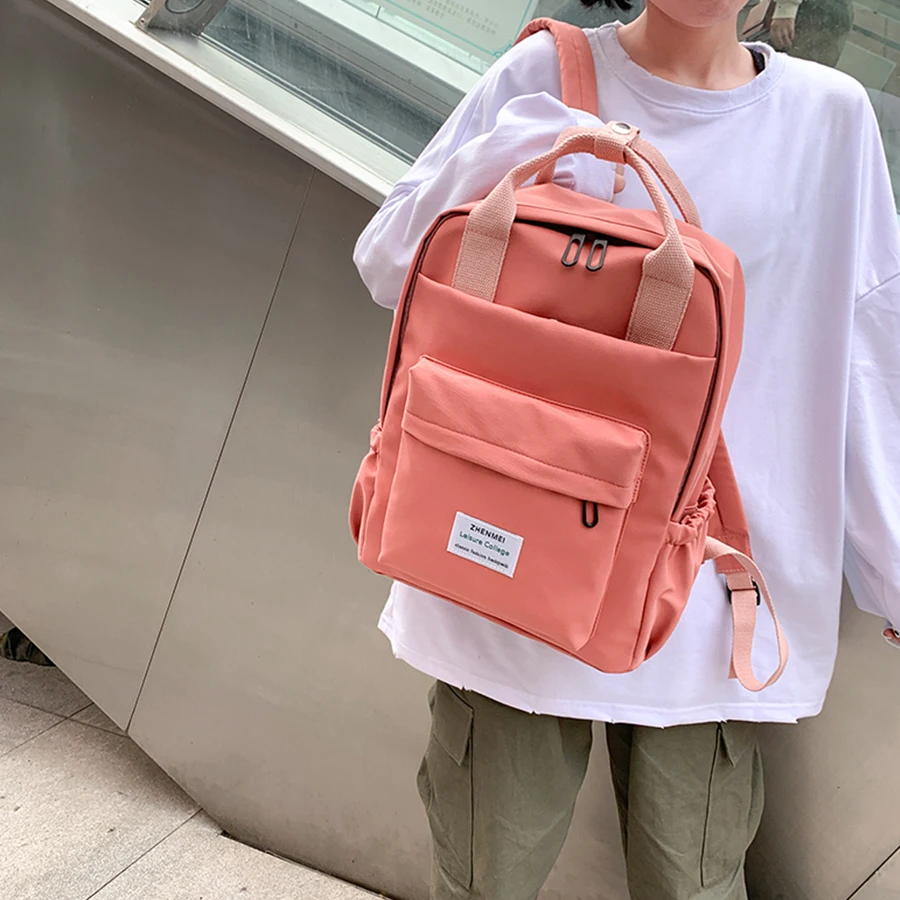 2020 водонепроницаемый нейлоновый женский рюкзак Женский Одноцветный школьный