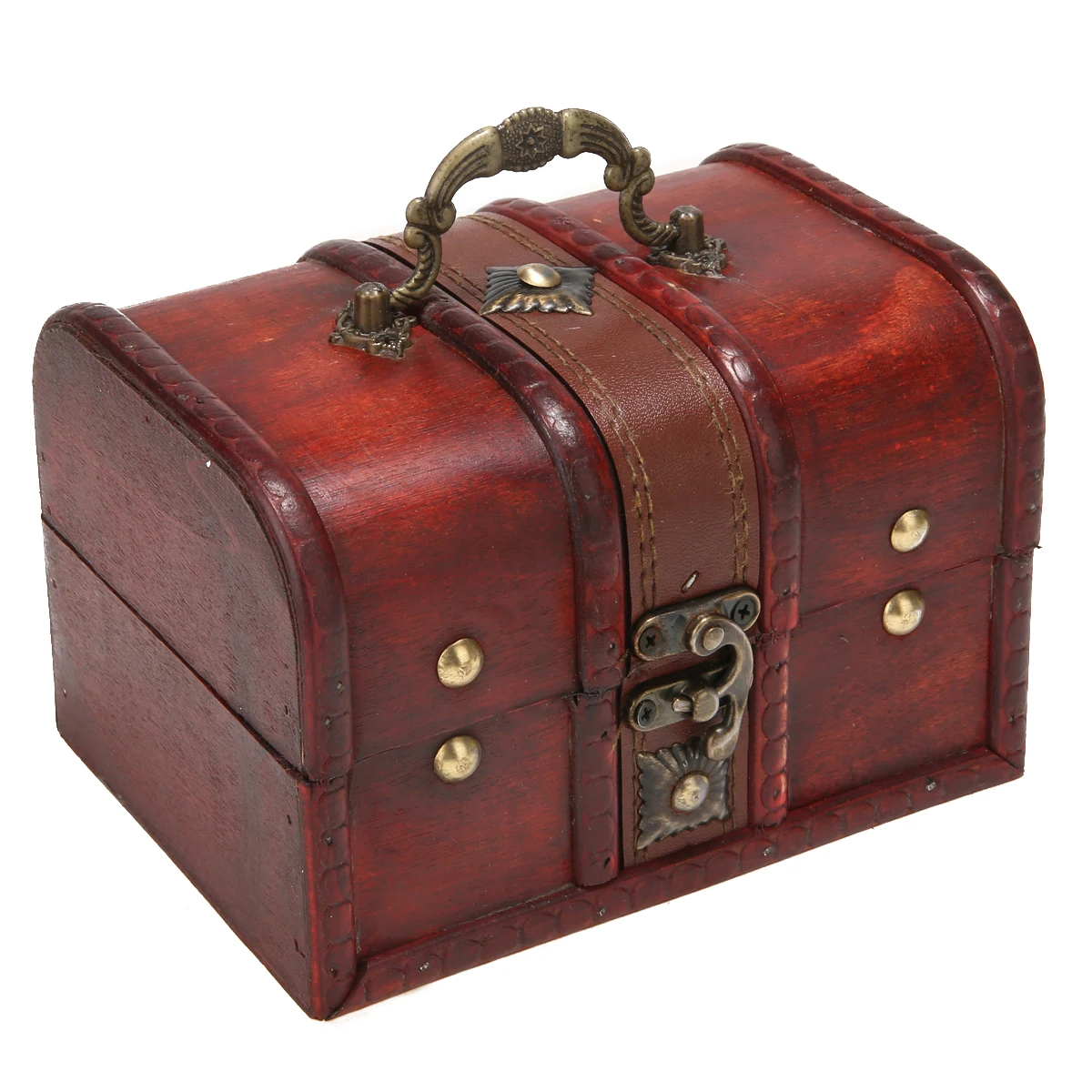 2Pcs Vintage Wooden Case Jewelry Storage Box Small Treasure Chest Wood Crate Home Boxes | Дом и сад