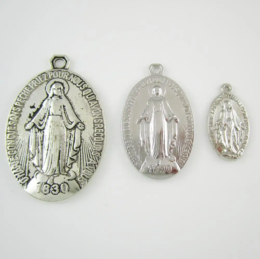600 шт. сплав винтажная чудесная медаль благородная Мэри кулон с раздельным