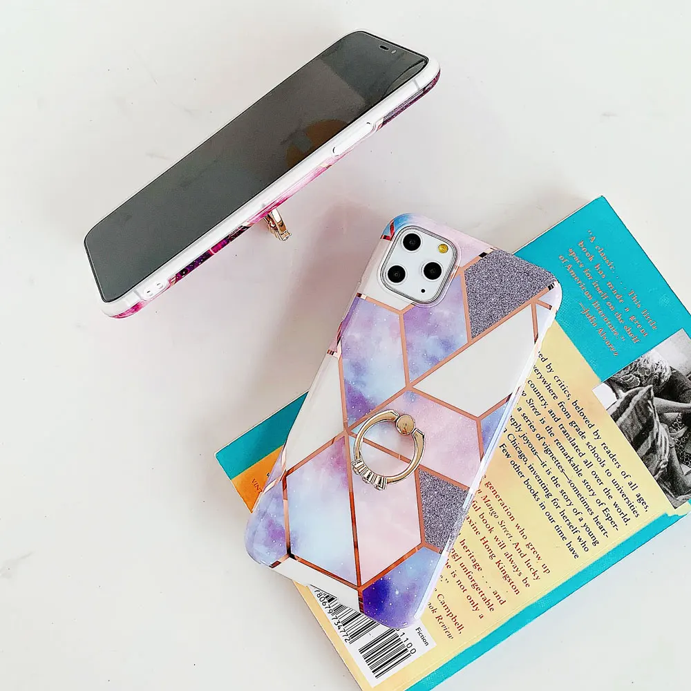 FQYANG чехлы для телефонов с геометрическим мрамором Iphone 11 Pro Max мягкая IMD задняя