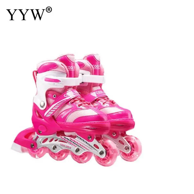 Роликовые коньки из искусственной кожи регулируемые 4 колеса патины