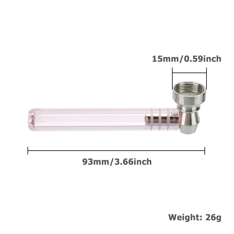 Стеклянные дымчатые трубки с металлической чашей съемная портативная карманная