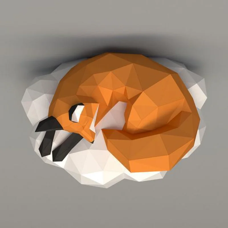 Лиса на облаке 3D бумажная модель скульптура животных лиса бумага ремесло DIY для
