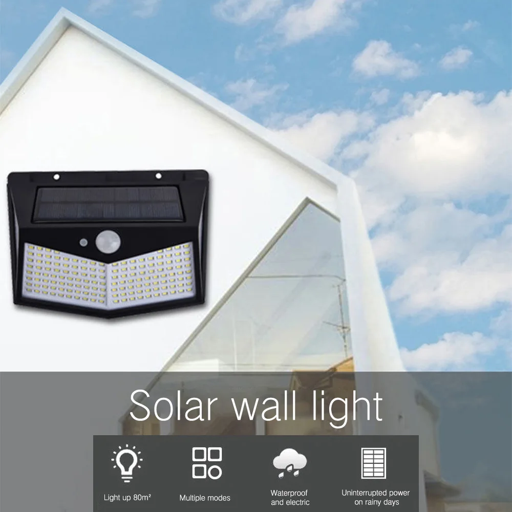 

Outdoor Solar Light 118 LED Motion Sensor IP65 Waterproof Solar Garden Lights 3 Modes Wall Sunlight For Street Garden Decor