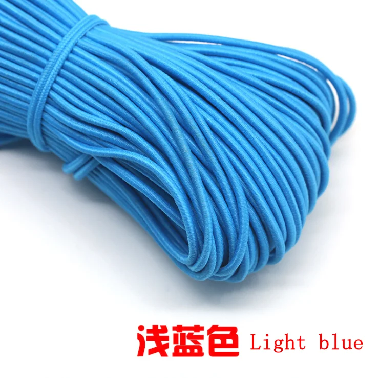 Light Blue 10 м/лот, 24 цвета, высокое качество, 3 мм, цветная круглая эластичная повязка, резиновая эластичная веревка, ювелирные браслеты, веревка для улицы, веревка, E-2 - Цвет: Light Blue