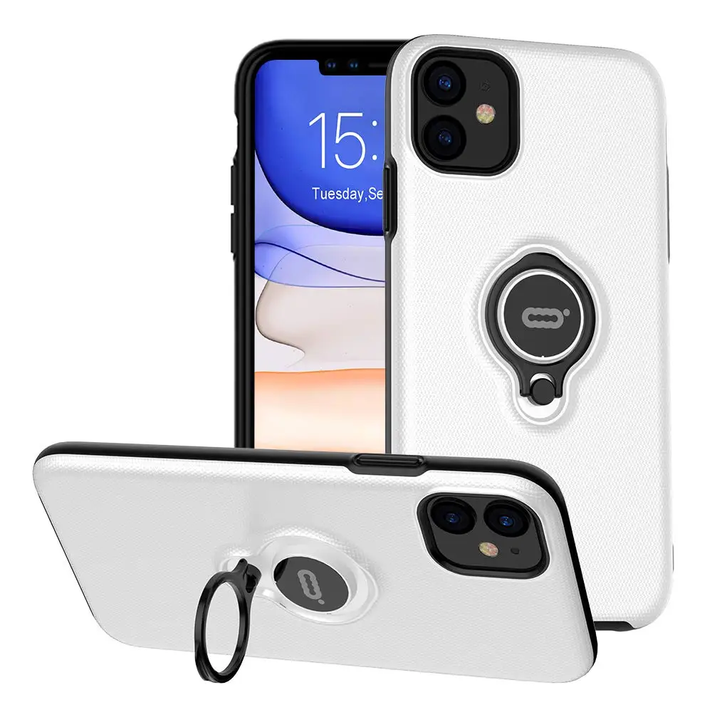 Matte White Магнитный кольцевой чехол для телефона для iPhone 11 Pro Max X XS XR XS MAX, автомобильный Магнитный чехол с поворотом на 360 для iPhone11 Pro, чехол - Цвет: Matte White