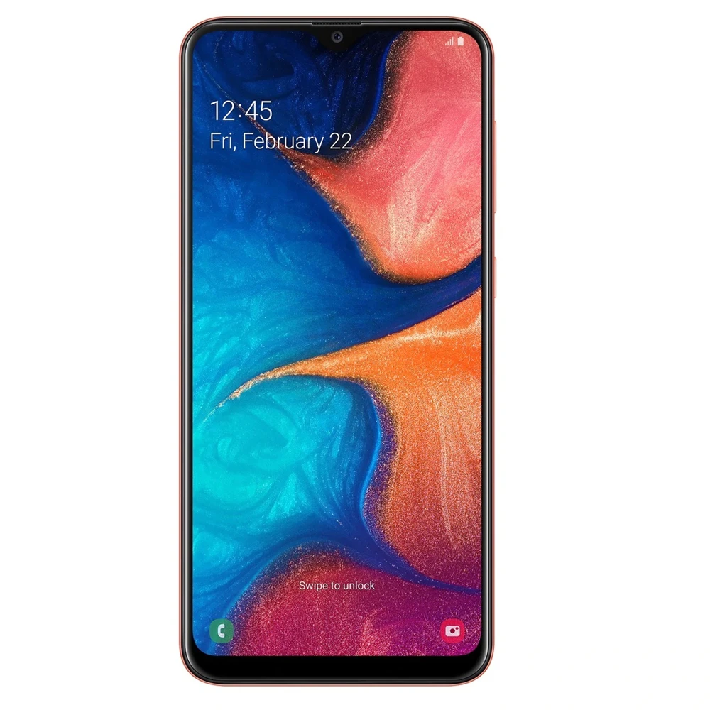 Samsung Galaxy A20 разблокированный 4G Android мобильный телефон Octa Core 6," Dual SIM 13MP и 5MP задняя камера ram 3 ГБ rom 32 ГБ