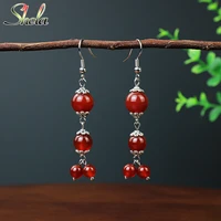 natural white stone red carnelian earrings for women creative fashion jewelry dangle pendant wholesale