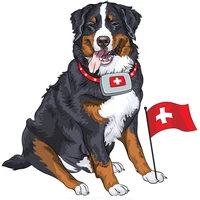 happy bernese mountain dog with a first aid kit car sticker auto automobile decals stickers1515cm