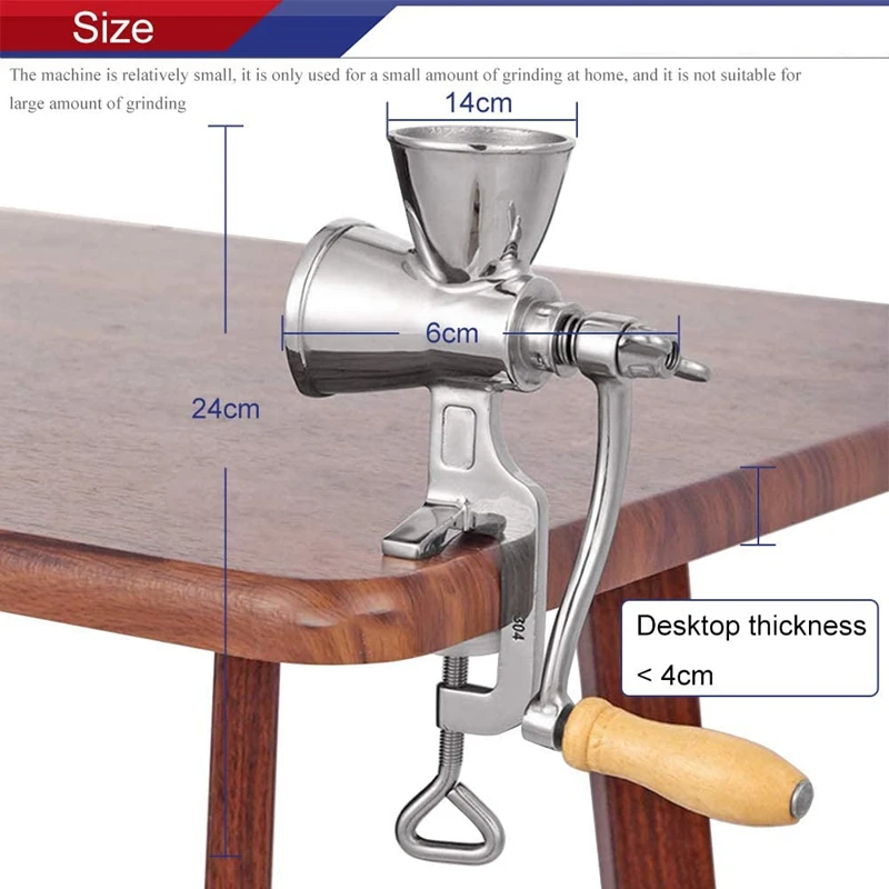 

Manual Grain Grinder Hand Crank Grain Mill Stainless Steel Home Kitchen Grinding Tool for Coffee Corn Rice Soybean