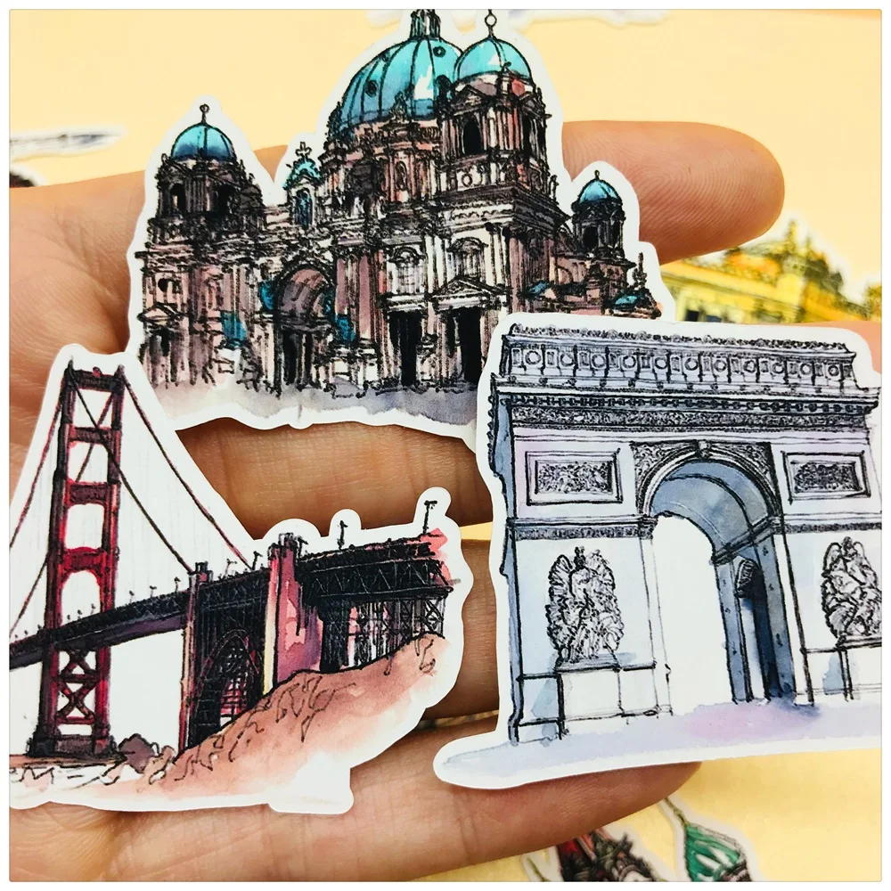 42 звёздочки винтажные дорожные всемирно известные строительные наклейки