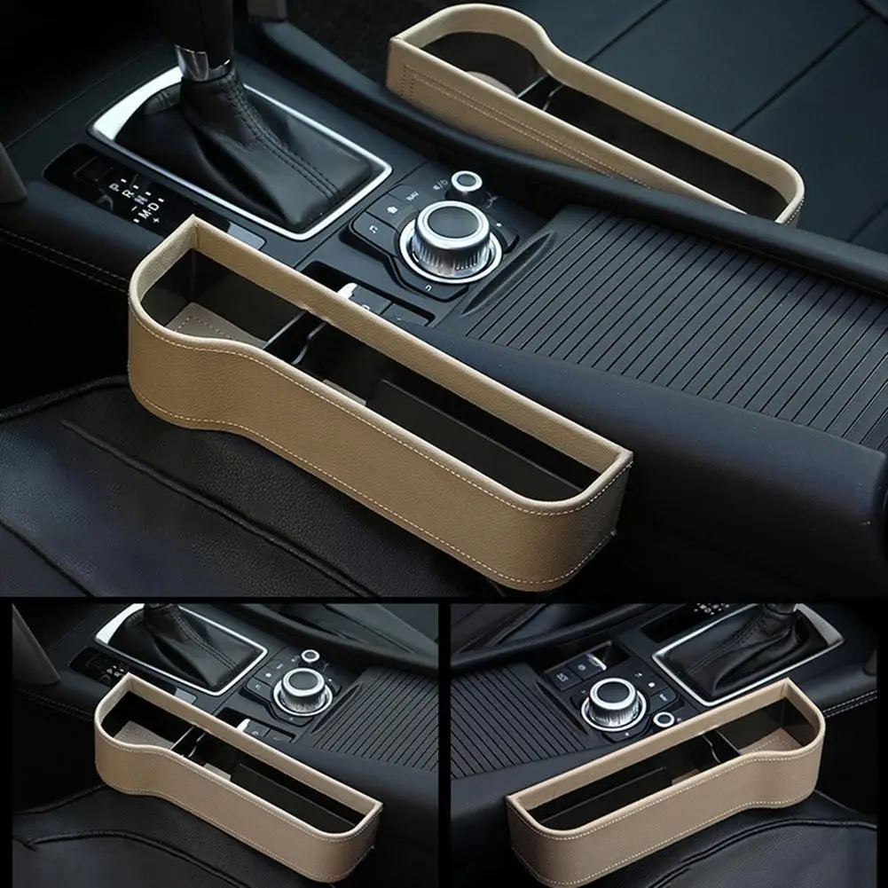 

Portable Faux Leather Cars Seat Filler Crevice Gap Storage Organizer Box Case Holder Car Stowing Tidying Supplies Products