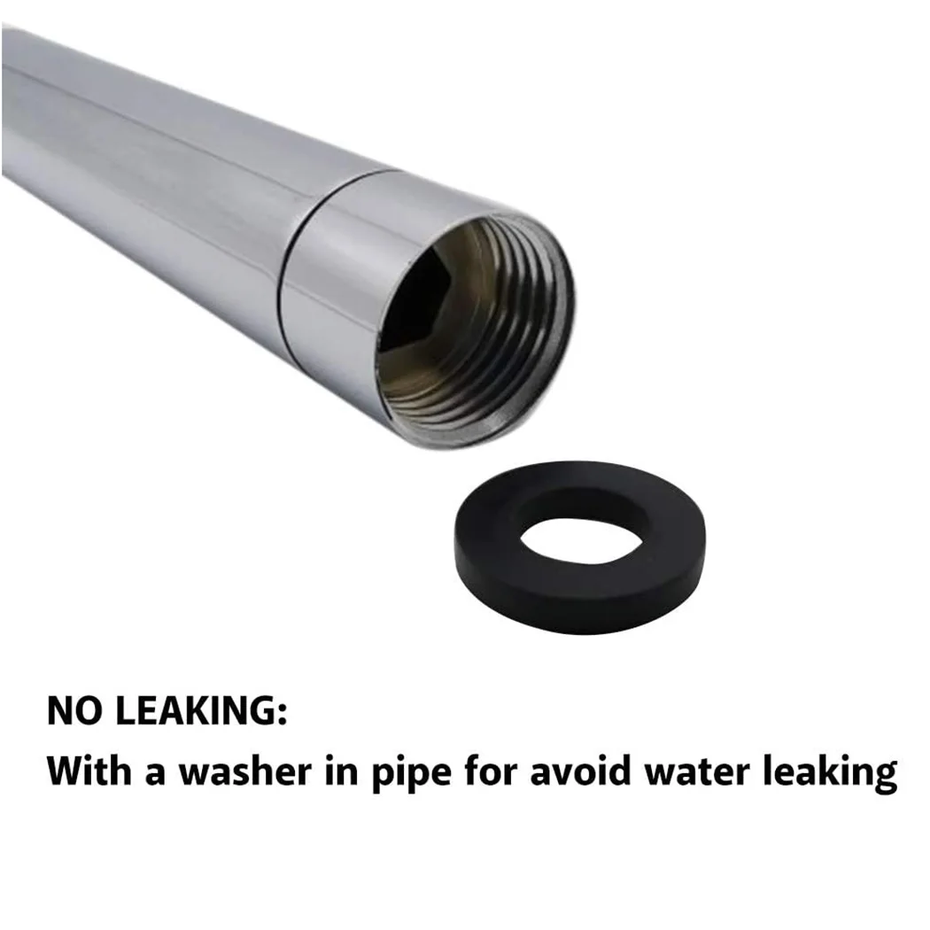 

Silver Shower Tube Anti-rust Bath Home Replacement Parts Extension Stainless Steel