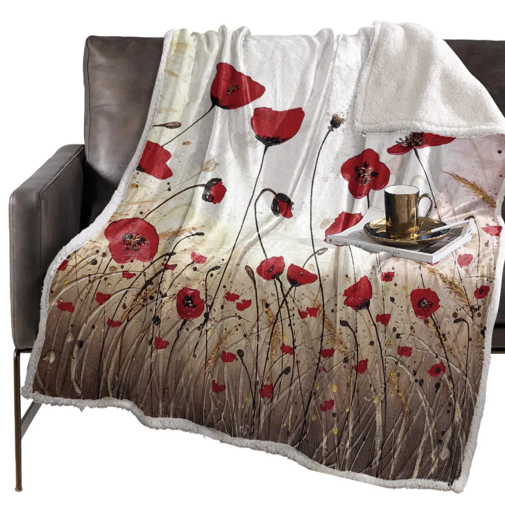 Flower Petals Plants Stamens Blanket Floral Fleece for Kids Girl Couch Soft Plush Bedspreads Quilt Drop Ship Blankets | Дом и сад