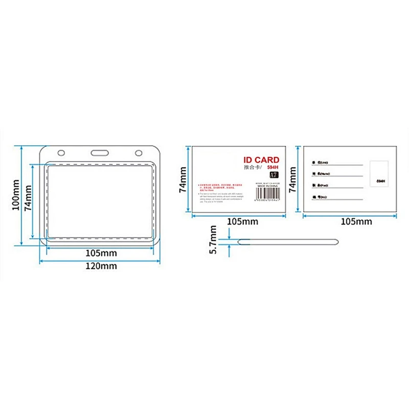 

10 Vaccination Card Protector with Lanyard for CDC Immunization Record Vaccine Cards Holder Transverse Badge Card