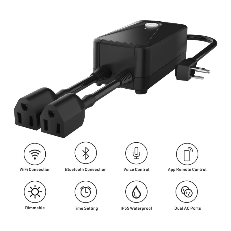 

2.4GHz WiFi Bluetooth Smart Plug Socket Timing Home Appliances Click Control Smart Dimmer Outdoor Plug For Google Home Alexa