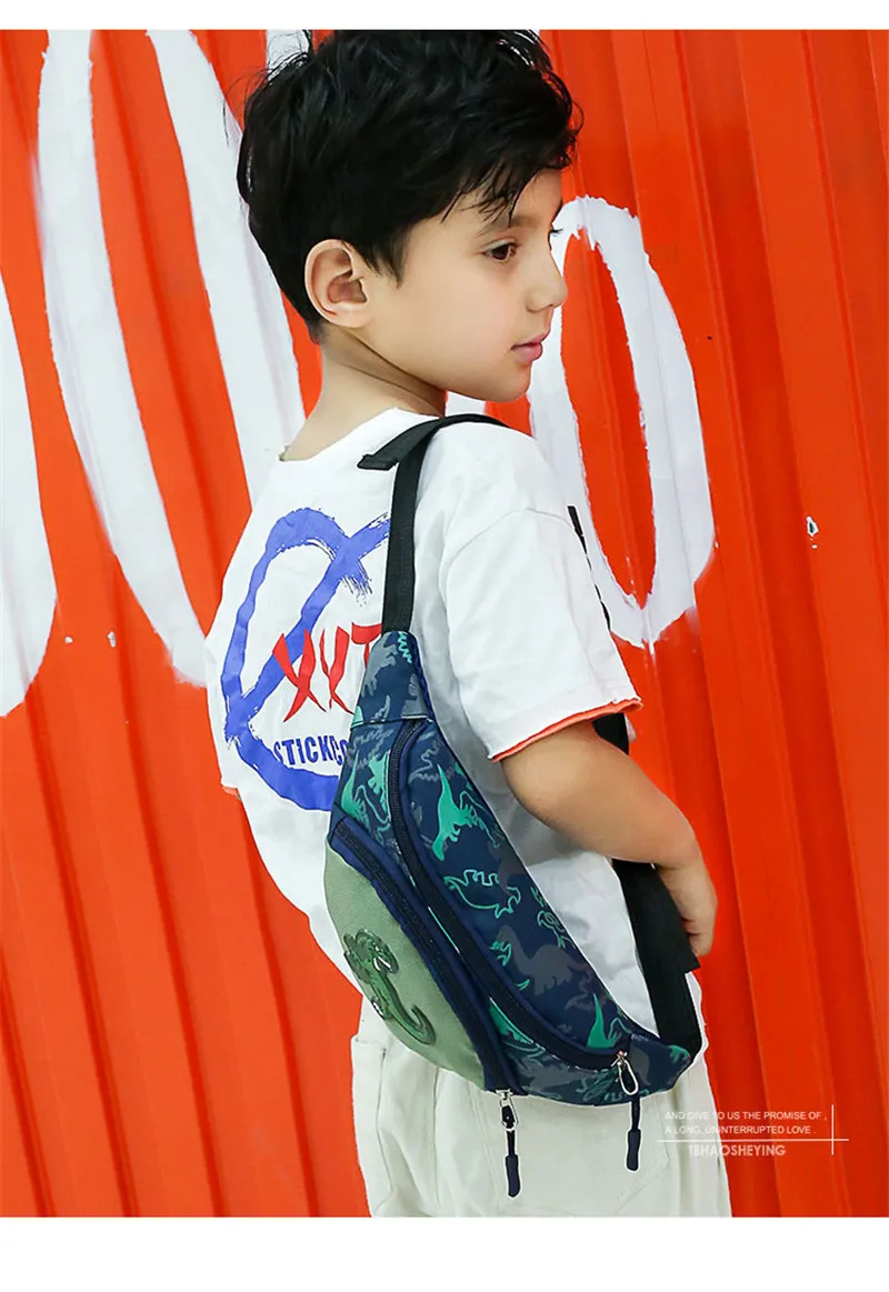 Детская поясная сумка с милым мультипликационным динозавром для девочек и