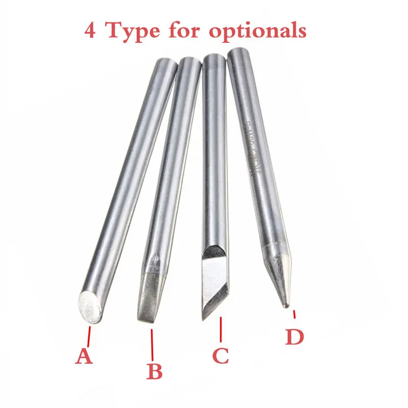

1pc 3.7mm Dia 30W Replaceable Internal Heating Electric Soldering Iron Bit Silverline Four Shape Tips