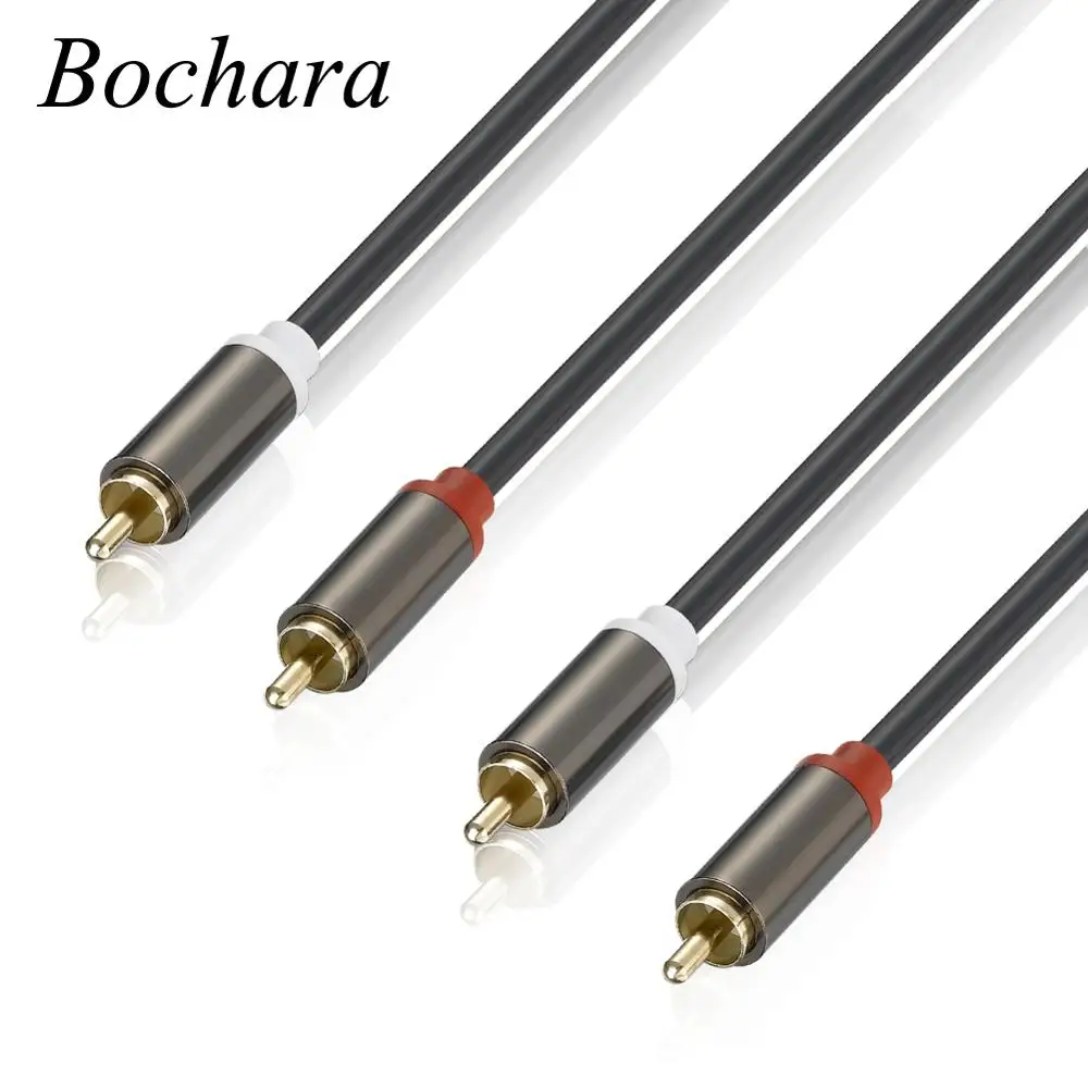 Аудиокабель Bochara 2RCA на с разъемом Папа папа OFC экранированный фольгой 1 м 8 3 5 10 для