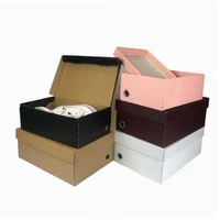 shoe storage box 100pcs custom printed shoe box gift box foldable corrugated paper box for packaging shoe