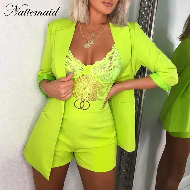 Nattemaid/однотонный деловой Женский комплект 2 шт. из двух предметов: Топ и штаны