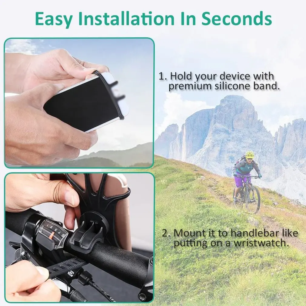 

Universal Bicycle Mobile Phone Holder Silicone Motorcycle Bike Handlebar Stand Mount Bracket Mount Phone Holder For IPhone