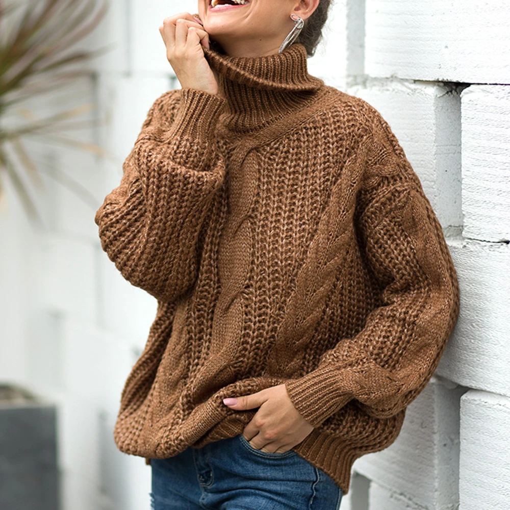 2019 Autumn Winter Short Sweater Women Knitted Turtleneck Pullovers Casual Soft Jumper Fashion Long Sleeve Pull Femme | Женская одежда