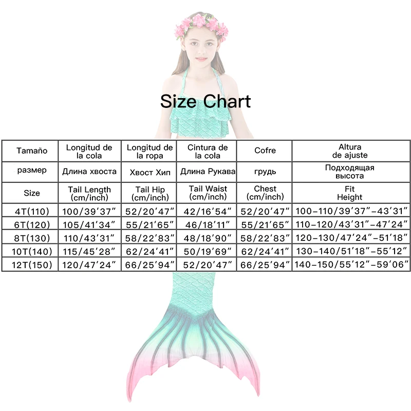 

Mermaid Tail Girls swimwear Kids bathing suit Fancy dress Baby girl summer clothes Bikini kids Mermaid costume Cosplay Anime