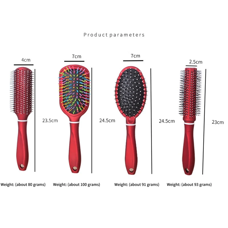 

4Pcs Hair Brushes for Women-Hair Comb Set for Great on Wet or Dry Hair