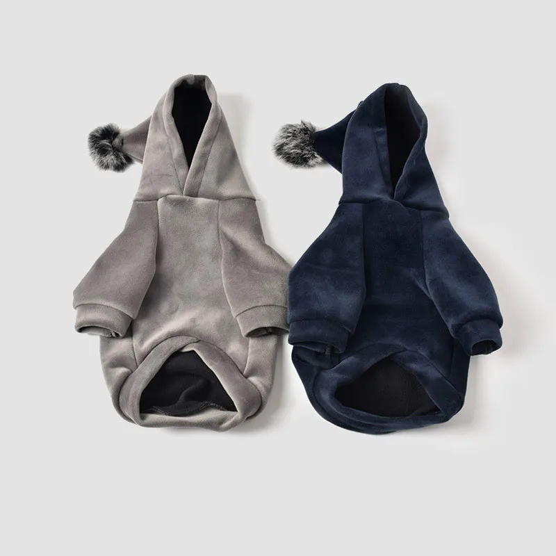 Одежда для собак осенне зимние толстовки домашних питомцев с помпоном маленьких