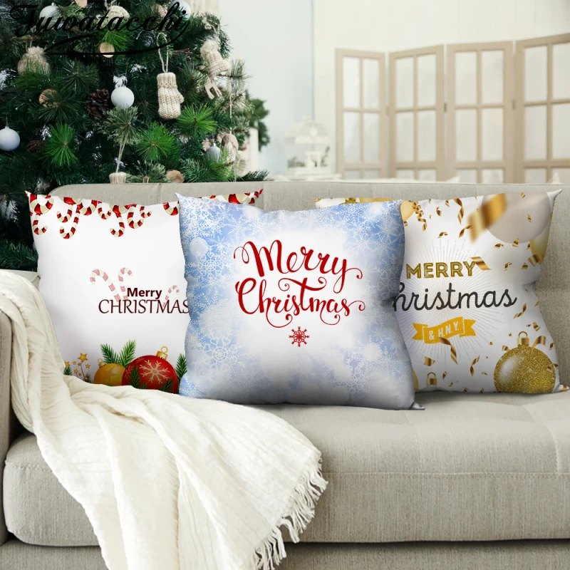 

Чехол для подушки fubatacchi на новый год, рождественский подарок, наволочка для дома, гостиной, дивана, автомобиля, декоративные подушки для сту...